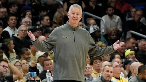 Purdue Boilermakers head coach Matt Painter gestures to his team during the second half at Welsh-Ryan Arena.